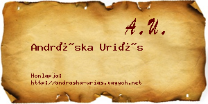 Andráska Uriás névjegykártya